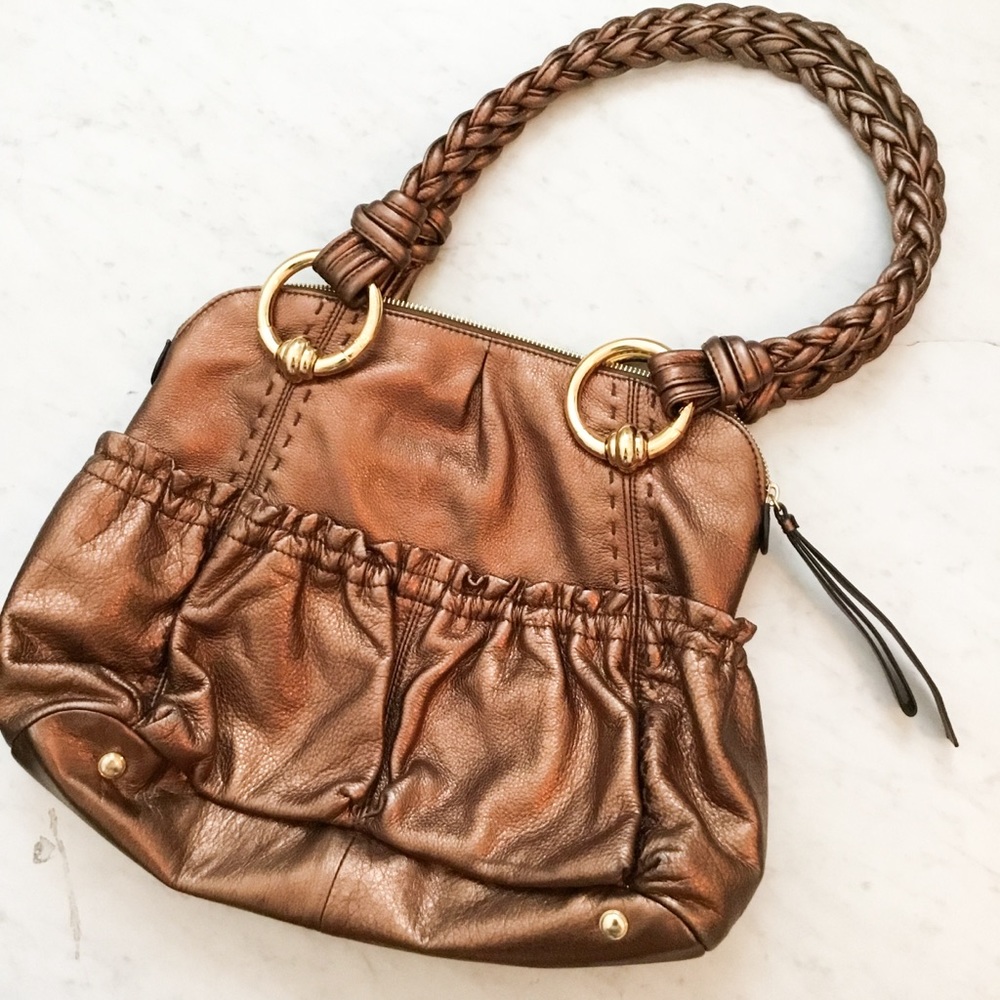 B. Makowsky Bronze Metallic Handbag